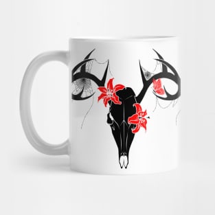 Flowery deer skull v2 Mug